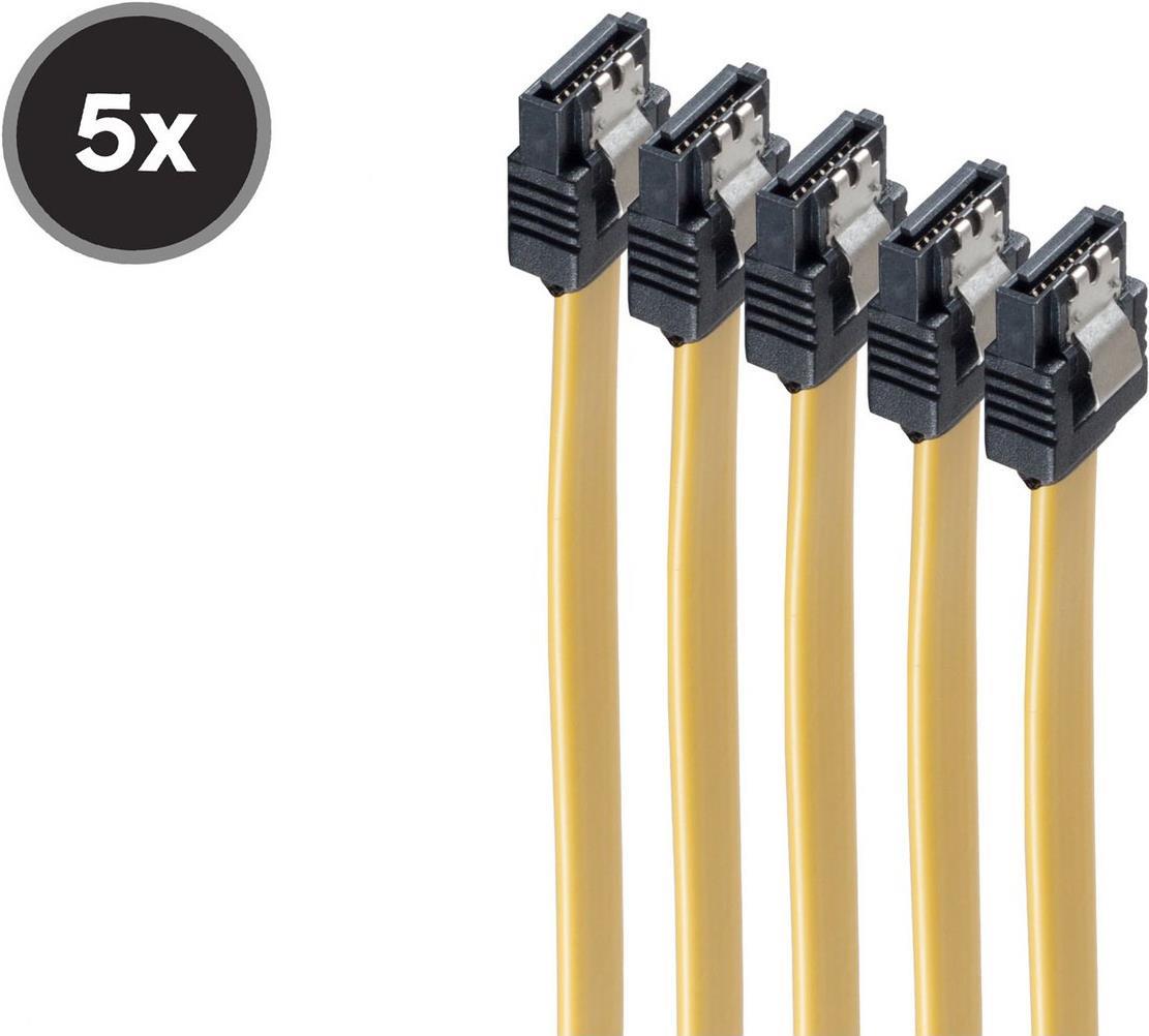 shiverpeaks ®-BASIC-S--SATA Anschlusskabel 6 Gb/s mit Metallclip (Arretierung), VE 5, gelb 0,5 (BS78246-0.5Y-5)