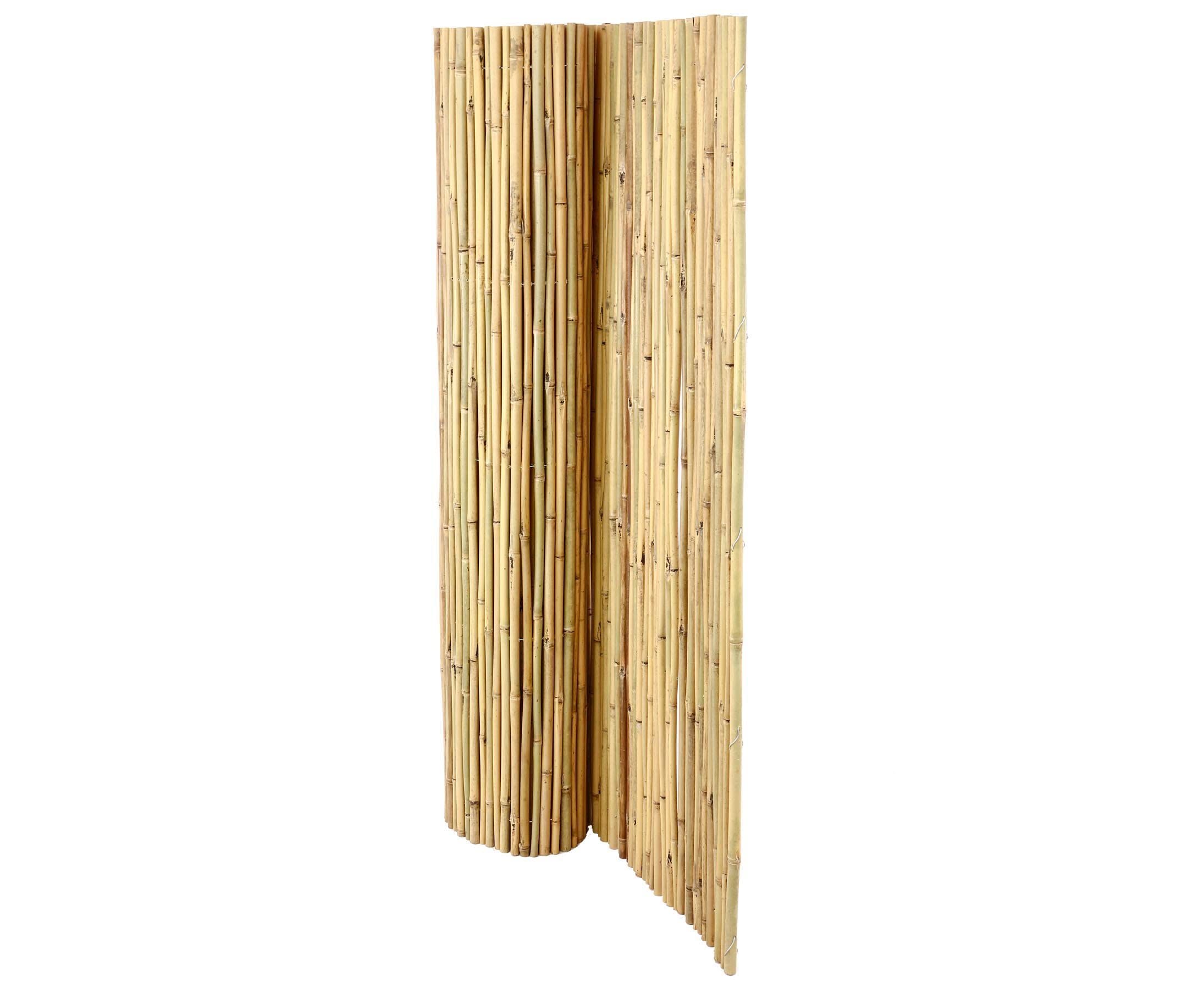 Bambusmatte Bali extrem stabil 150 x 300 cm aus Bambusrohren mit Draht durchbohrt und verbunden - Bambus Sichtschutzmatte 1,5m x 3m