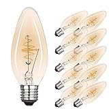 LED Spiral Filament Leuchtmittel Kerzen 2,5W Gold extra warmweiß 2000K (Kerze E27, 10er Pack)