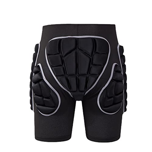 HGYJ Atmungsaktive Aufprallschutz-Shorts,3D gepolsterte Shorts, die die Hüfte schützen,für Erwachsene Skating Skifahren Rennwagen Sportschutz,Black,XL