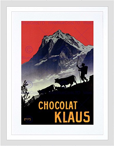 ADVERT SWITZERLAND CHOCOLATE KLAUS ALPINE VINTAGE FRAMED ART PRINT B12X2780