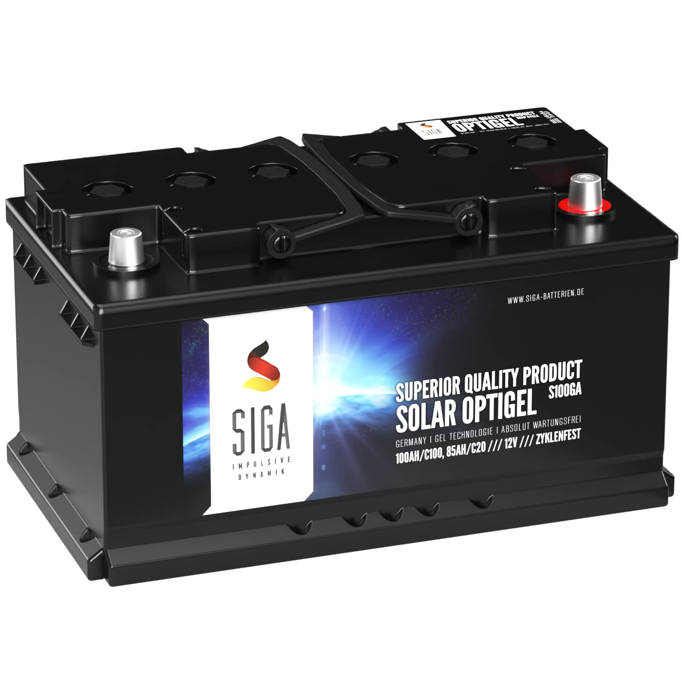 SIGA GEL Batterie 100Ah 12V Solarbatterie Gelbatterie Wohnmobil Wohnwagen Bootsbatterie Versorgung Bleigel Akku