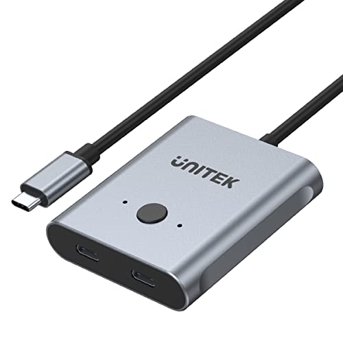 Unitek Bi-direktionaler USB-C 4K Switcher | D1078A | Unterstützung für 4K@144Hz Auflösung | USB 10 Gbps | Power Delivery 100W | Kabellänge 1M | Videosplitter