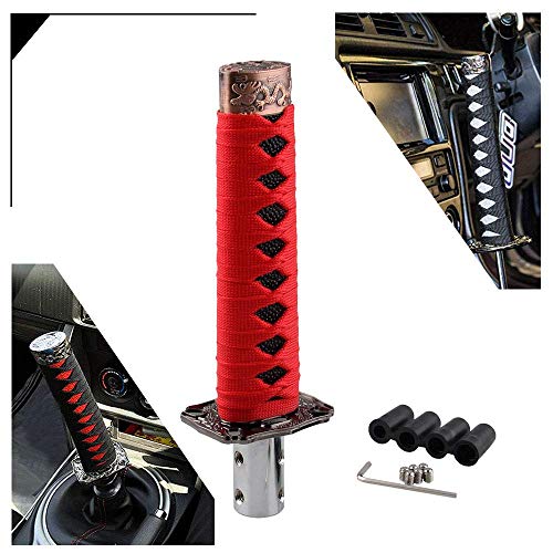 Delleu Katana Samurai-Schwert-Schaltknauf Universal-Gangschalthebel Metall gewichtet mit Adaptern Für die meisten Autos