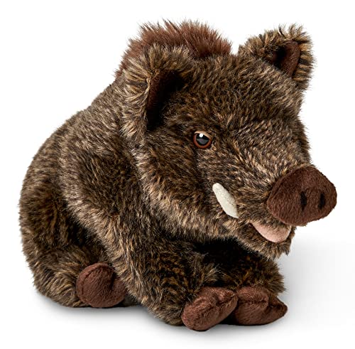Uni-Toys - Wildschwein, sitzend - 18 cm (Höhe) - Plüsch-Schwein, Keiler - Plüschtier, Kuscheltier