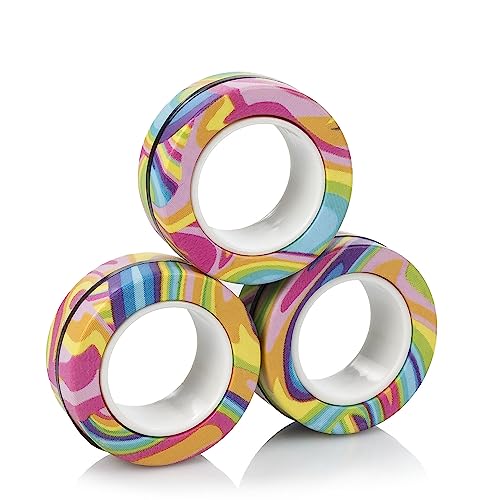 DAM. Magnetic Fidget Ringe Magnetische Ringe Spielzeug Anti-Stress Angst Konzentration Farbe: Regenbogen