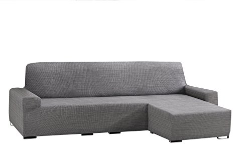 Eysa Aquiles elastisch Sofa überwurf Chaise Longue kurzer arm rechts, frontalsicht, Farbe 06-grau, Polyester-Baumwolle, 43 x 37 x 14 cm