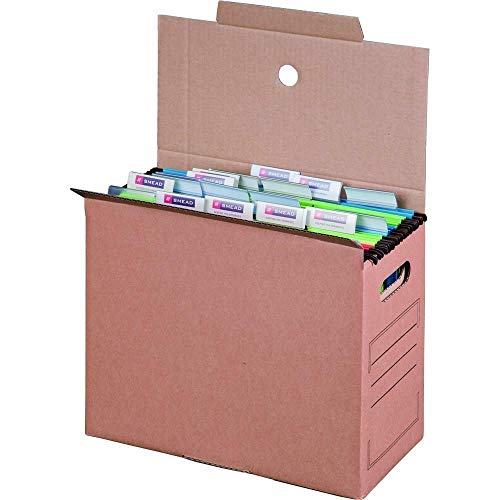 Smartbox Pro Archiv-Transportbox mit Automatikboden für Hängemappen, 10-er Pack, braun