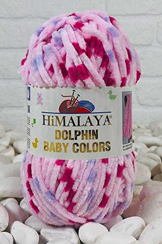 Himalaya Delphin Baby Colors (5er-Pack), 5 x 100 g, super sperriges Himalaya-Garn, Deckengarn, Samtgarn, Strickgarn, Amigurumi-Garn (80402)