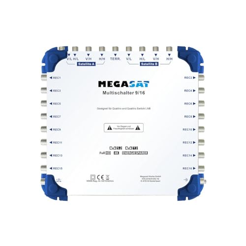 Megasat multischalter 9/16 multiswitch diseqc verteiler quad lnb tauglich