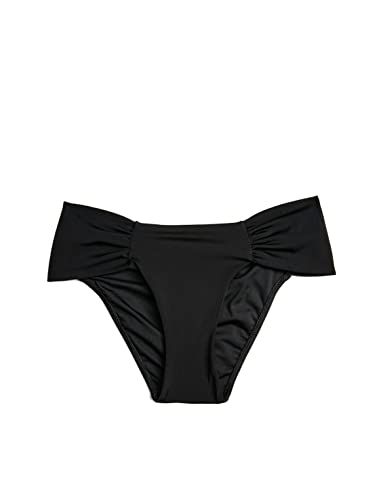 Koton Damen Shirred Detail Bikini Bottoms, Black (999), 36 EU