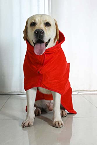 YURRO Labrador/Spaniel Hunde-Bademantel, saugfähig, schützt den Couch-Teppich, schnell trocknend, warmer Mantel, Bademantel mit verstellbarem Riemen