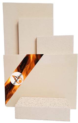 Schamotteplatten Premium Wh für den Feuerraum und auch für Holzbacköfen, Pizzaöfen und Grills feuerfest & lebensmittelecht viele Größen online verfügbar (500 x 300 x 30 mm, 2 Stück)