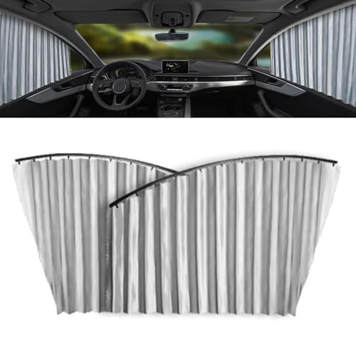 Universal Fit Magnetic Car Side Window Privacy Sunshade, Magnetic Car Curtains, Car Sun Shade Side Window, Removable Car Window Curtains (Silver,Front Row)