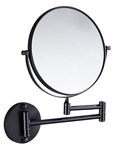 THEE Badspiegel, Schminkspiegel, 360° drehbar, doppelseitiger Spiegel, normal und 3-fach Vergrößerung, ausziehbar