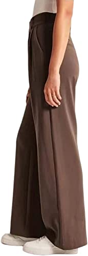 LaoSShu Sommerhose mit weitem Bein for Damen, 2023 Neue, lässige Hose mit weitem Bein und hoch taillierter, gerader Hose for Damen (Color : Brown#1, Size : X-Large)