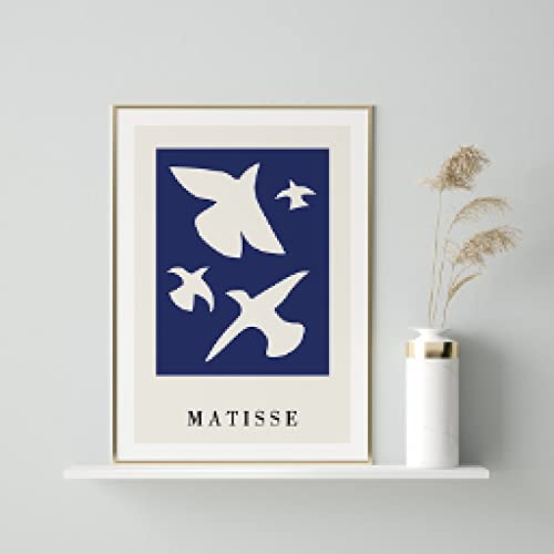 Print On Canvas Abstract Matisse Silhouette Blue Dreams Poster and Print Wall Picture Canvas Painting Living Room Decor 30x40cm Frameless