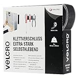 VELCRO - Heavy Duty Stick on Tape 50mm x 5 Meter schwarz - Klettband zum Aufkleben Haft und Flauschteil EXTRA STARK(BxL) 50mm x 5 Meter schwarz