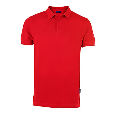 HRM Herren Luxury Polo, rot, Gr. L I Premium Polo Shirt Herren aus 100% Baumwolle I Basic Polohemd bis 60°C farbecht waschbar I Hochwertige & nachhaltige Herren-Bekleidung
