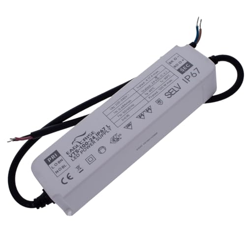 LED-Netzteil, 24 V, ENEC zertifiziert, perfekter und zuverlässiger Trafo für LED-Streifen, wasserdicht IP67 (Output: 100 W, 24 V, 4,17 A)