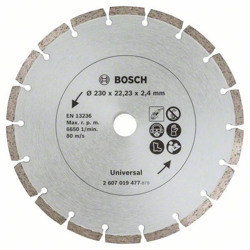 Bosch Diamanttrennscheibe für Baumaterial, Durchmesser: 230 mm, 2er-Pack 2607019479