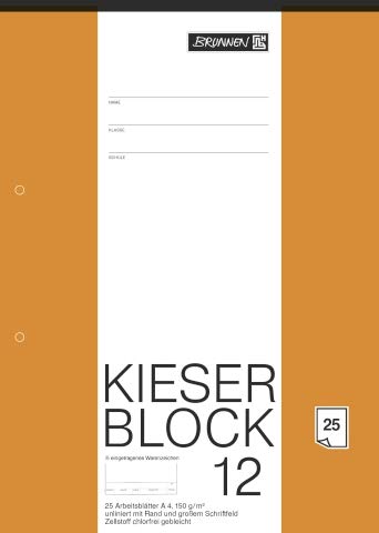 Brunnen 1042237 KIESER-Zeichenblock (A4, 25 Blatt, blanko, mit Rand, gelocht, 150g/m²) (5)
