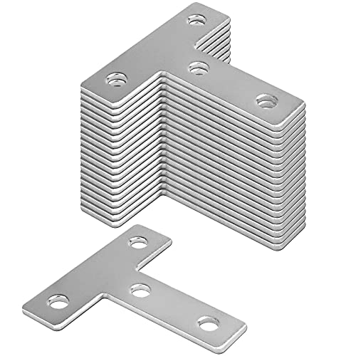 TSSS 20 Stück Aluminium-Profilverbinder für 2020-Serie, Aluminium-Extrusions-Schienenkanalhalterung für 3D-Drucker CNC DIY (T-Form)