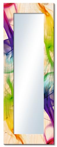 Artland Qualitätsspiegel I Spiegel Wandspiegel Deko Rahmen mit Motiv 50 x 140 cm Abstrakte Motive Gegenstandslos Digitale Kunst Bunt G3EP Rauch - Abstrakt