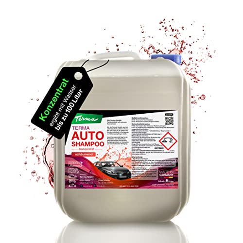 Terma Autoshampoo 5L Konzentrat Profi Qualität Auto Shampoo mit exzellenter Reinigungskraft und Schaumbildung löst auch hartnäckige Verschmutzungen, Hochdruckreiniger, Auto aussen Pflege,