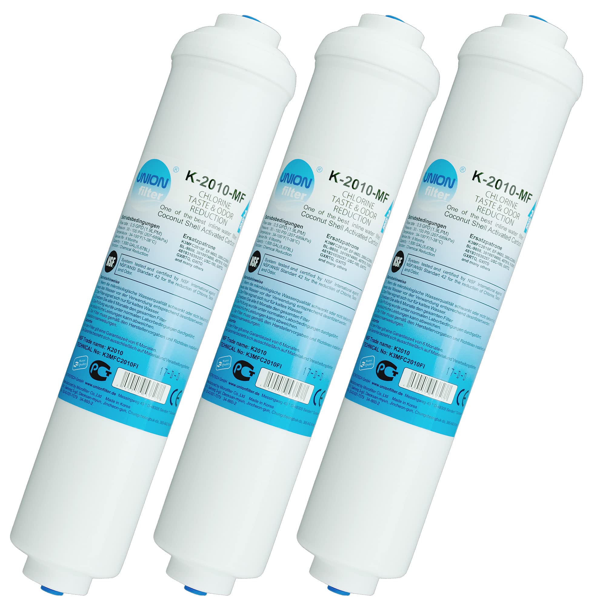UN-3. Wasserfilter für Samsung LG AEG Simens Haier Bosch Side by Side Kühlschrank, externer Kühlschrankfilter mit integriertem 1/4 Zoll Schlauchanschluss