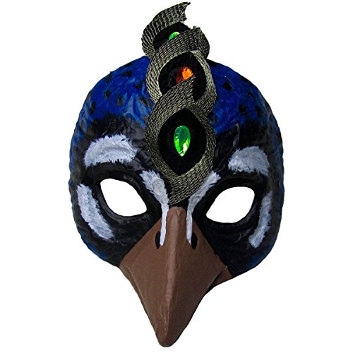Prezer Blauer Pfau Theatermaske für Kinder und Erwachsene