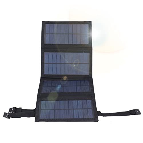 20W Sonnenkollektor Tragbares faltbares Sonnenkollektor mit chinesischem Englisch Handbuch USB im Freien Sonnenkollektor für Sommer Outdoor Camping Van RV(Schwarz)