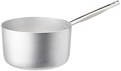 Agnelli Hohe Stielkasserolle aus Aluminium, mit Griff aus Edelstahl - Silber, Silber, 8 l