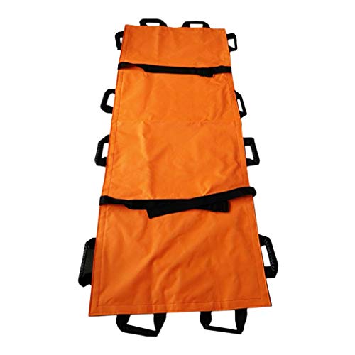 HomeDecTime Rettungstrage Krankentrage Tragetuch mit Schnallen für Bergrettung und Ferntransport - Orange, 195 x 70 cm
