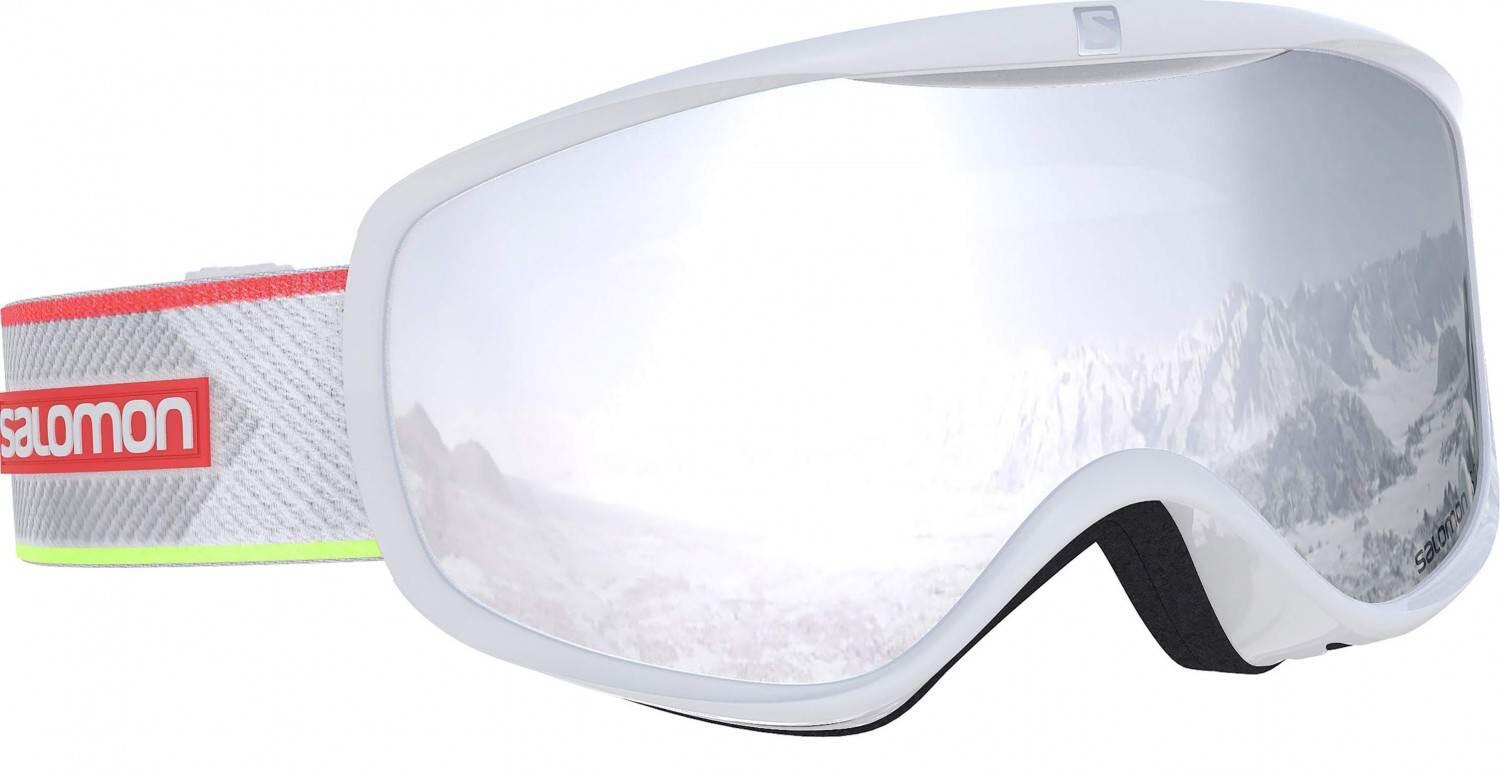 Salomon Damen Sense Skibrille, geeignet für Brillenträgerinnen, verschiedenste Wetterverhältnisse, rot-violette Multilayer-Scheibe (auswechselbar), Airflow System, schwarz, L39906200
