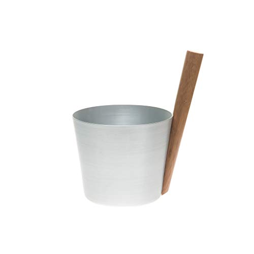 Rento - Saunakübel Aluminium - Silber - Bambusgriff 5 Liter