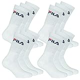FILA 12 Paar Socken, Frottee Tennissocken mit Logobund, Unisex (4x 3er Pack) (Weiß, 43-46 (9-11 UK))