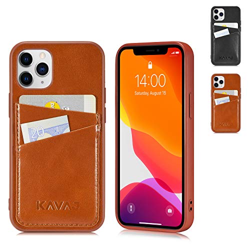 KAVAJ Hülle geeignet für Apple iPhone 12 Pro Max 6.7" Leder - Tokyo - Cognac Braun Handyhülle Case Lederhülle mit Kartenfach