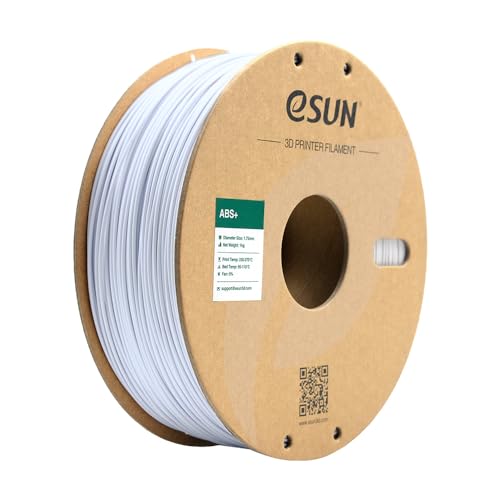 eSun ABS+ Filament, ABS Plus 3D-Drucker Filament, 1.75mm / 1kg - Kaltes Weiß (coldwhite)