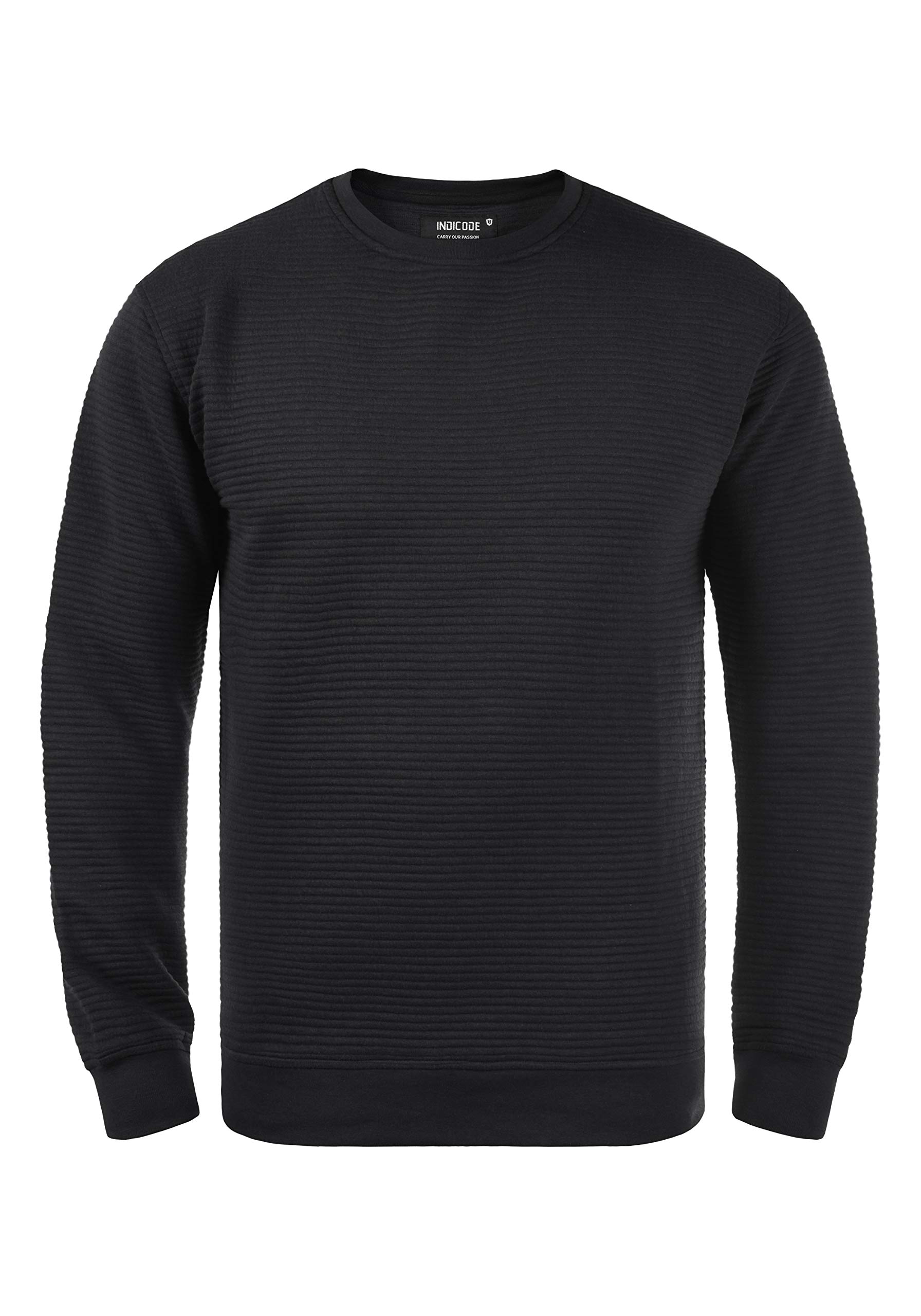 Indicode Bronn Herren Sweatshirt Pullover Pulli mit Rundhalsausschnitt, Größe:L, Farbe:Black (999)
