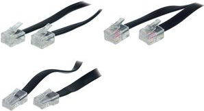 shiverpeaks BASIC-S Modular-Kabel, RJ11-RJ11 Stecker, 15,0 m Länge: 15,0 m, Farbe: schwarz, 4-adrig - 1 Stück (BS70095)