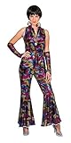 Funny Fashion Disco Rainbow Glitter Jumpsuit Anzug für Damen Gr. 40/42