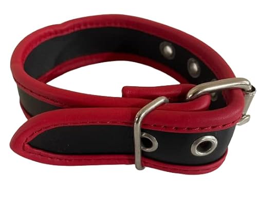 N? Bizeps-Armband aus echtem Leder, mit schwarzer roter Schnalle