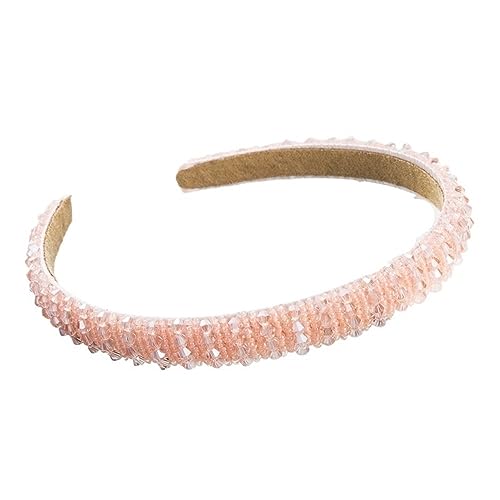 Handgewebtes Perlen Stirnband Haarschmuck Damen Stirnband Haarband Kopfbedeckung Frau (Color : B pink)