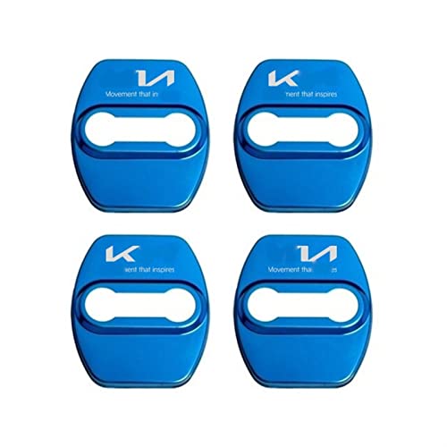WZHSL Autodekorpaste 4Pcs Auto Edelstahl Türschloss Abdeckung Schutzaufkleber Für K-IA Für Picanto Rio Ceed Sportage Cerato Soul Sorento (Color : Blue)