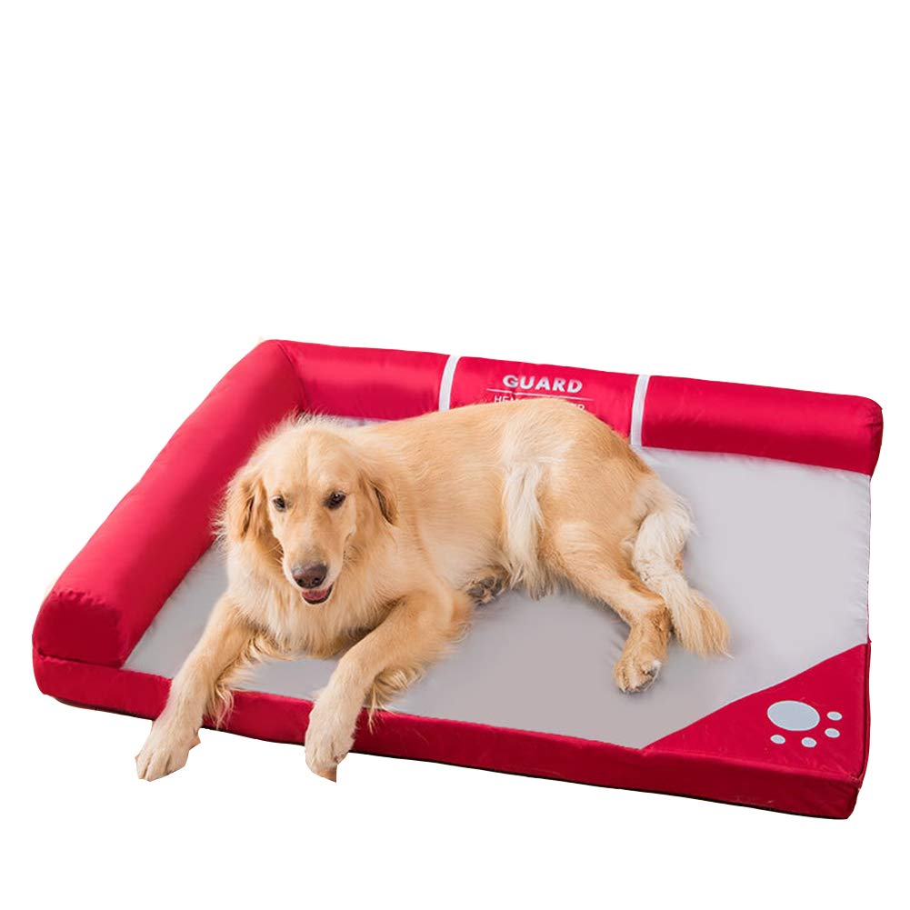 Orthopädisches Hundebett-Hundesofa mit Bezug Abnehmbar, Waschbar, Hundekissen für Große/Mittlere/Kleine Hunde, Wasserdicht, Kratzfest Weinrot 2XL