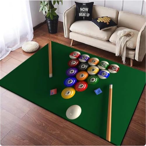 ZAMOUX Snooker Billard Muster 3D-Gedruckte Teppiche Wohnzimmer Schlafzimmer Teppich Kreative Fußmatte Badezimmer Home Decor 120x180cm