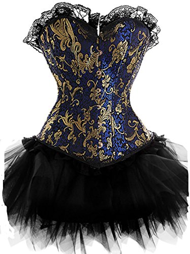 Sexy Gold Blume Korsagenkleid Clubwear Corsage Mini Rock Kleid ¨¹Bergr??en S-6XL