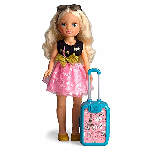 Unbekannt Nancy Chic Reise nach Paris, Puppe mit Koffer und Zubehör für Kinder und Mädchen ab 3 Jahren, Mehrfarbig (Famosa 700015341)
