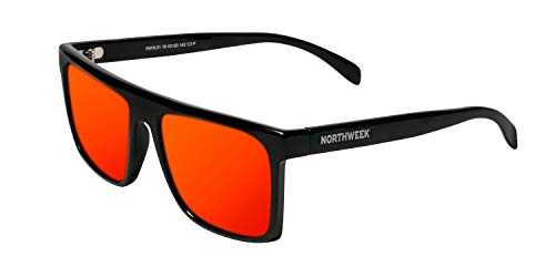 Northweek Unisex-Erwachsene HALE Sonnenbrille, Mehrfarbig (Shine Black/Red Polarized), 10.0
